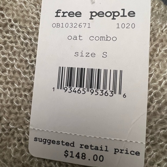 Free People Women's Tan Dancing In The Forest Tunic Sweater Size Small NEW - Picture 4 of 5